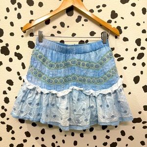 Periwinkle LoveShackFancy Mini Skirt (S)